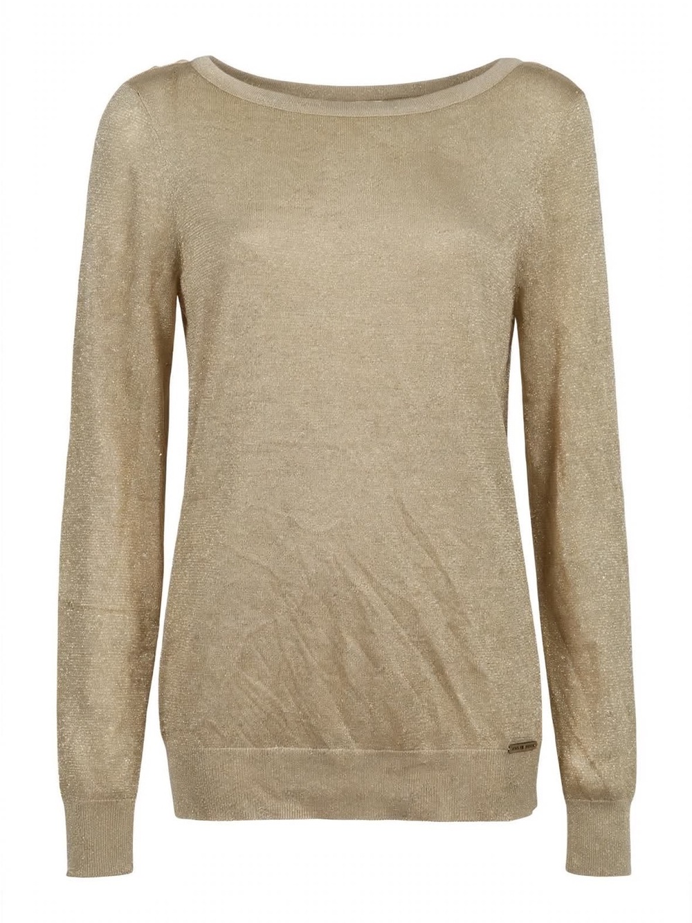 Michael Kors NWT Gold Metallic Cowl Back Sweater Size S Boat Neck Lurex Party